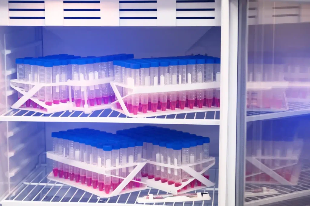 medical sample being stored in fridge 