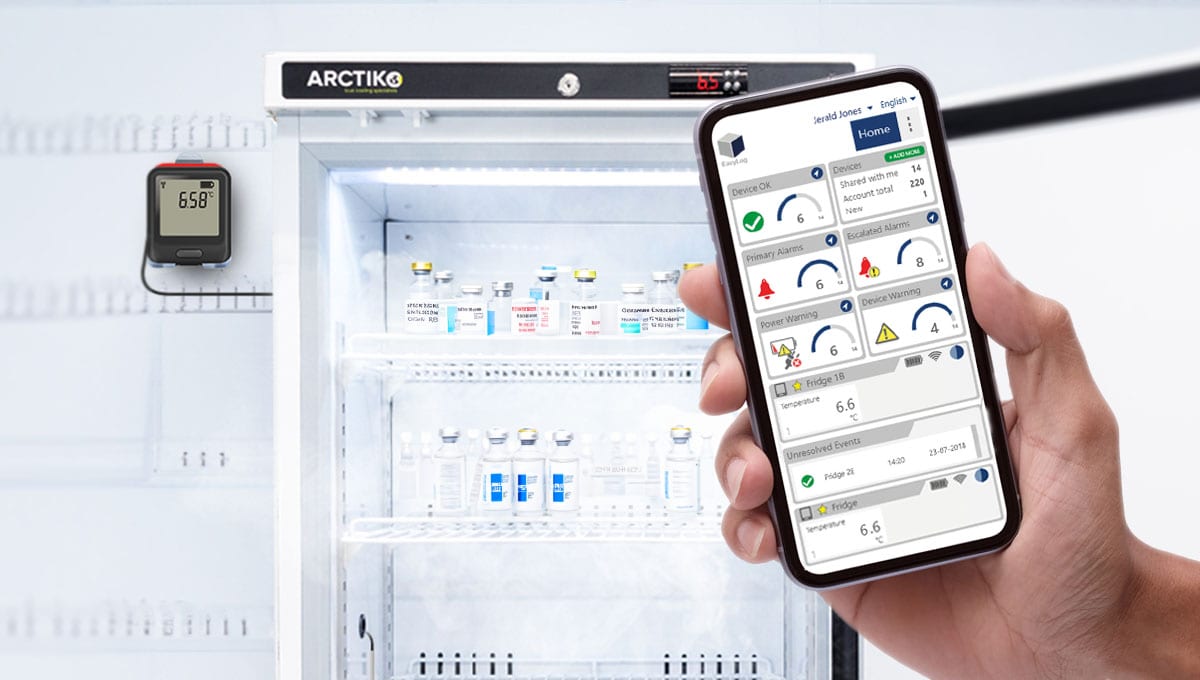 EasyLog Data logger in fridge