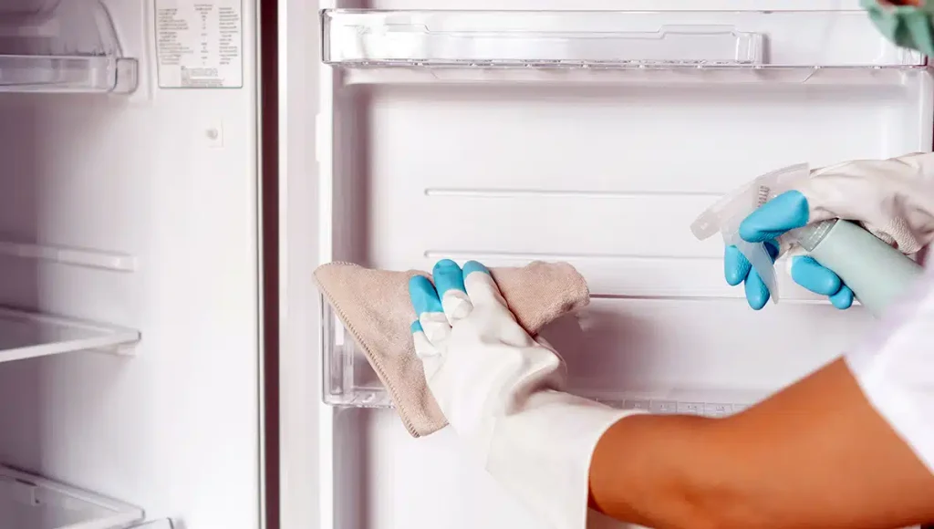 cleaning medical fridge
